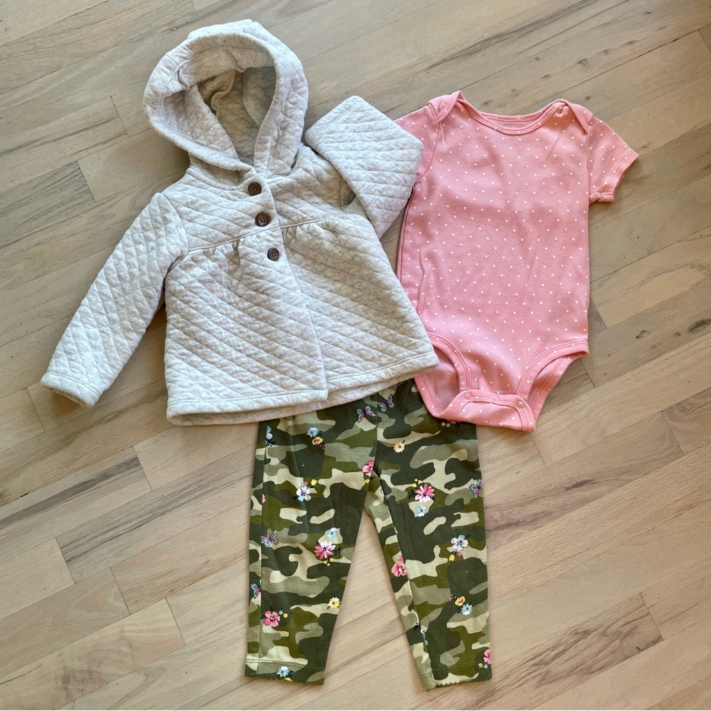 Carter’s Pink And Army Matching Set | Size 18 Months